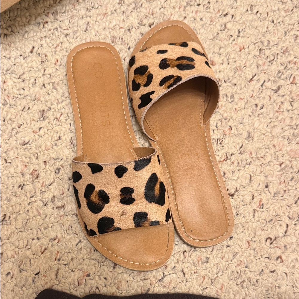 Coconuts by Matisse Tan and Black Leopard Sandals